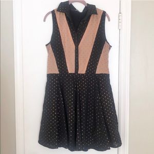 (L) Luca Couture Black and Nude, polka dot dress